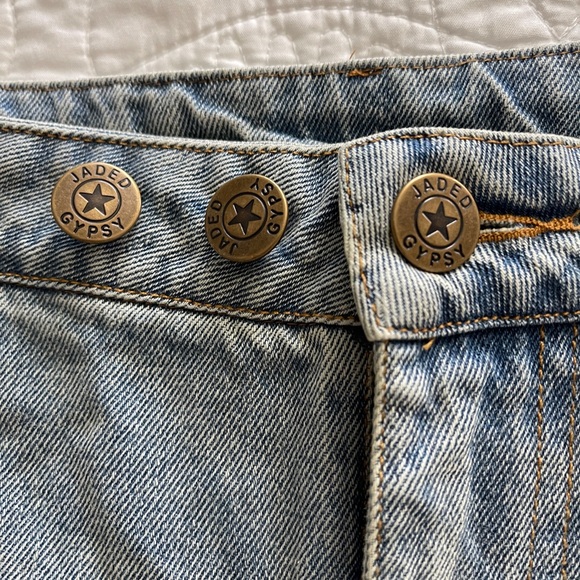 Distressed Patchwork Blue Jeans - Picture 4 of 10